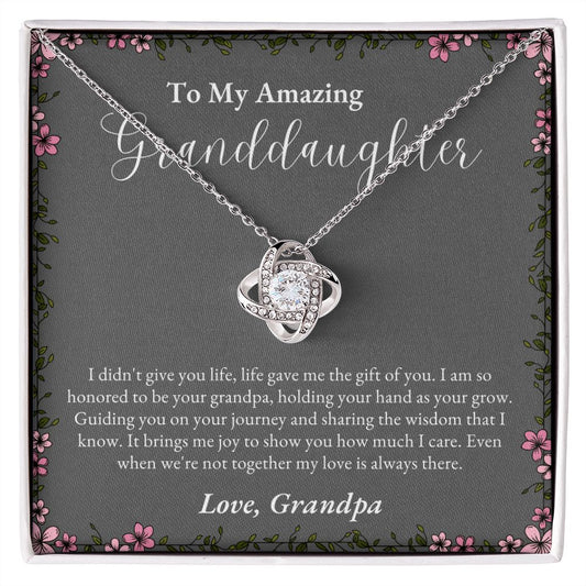 To Granddaughter from Grandpa | Love Knot Necklace