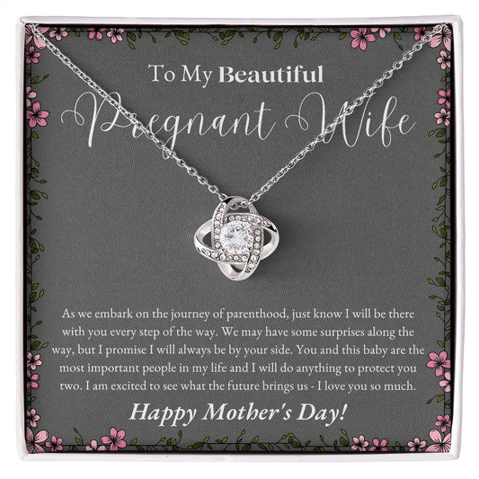 To Pregnant Wife, Mother's Day | Love Knot Necklace