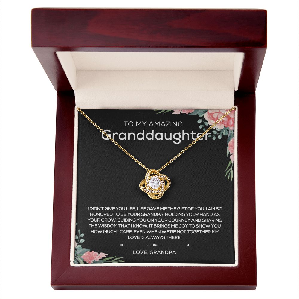 To Granddaughter from Grandpa | Love Knot Necklace