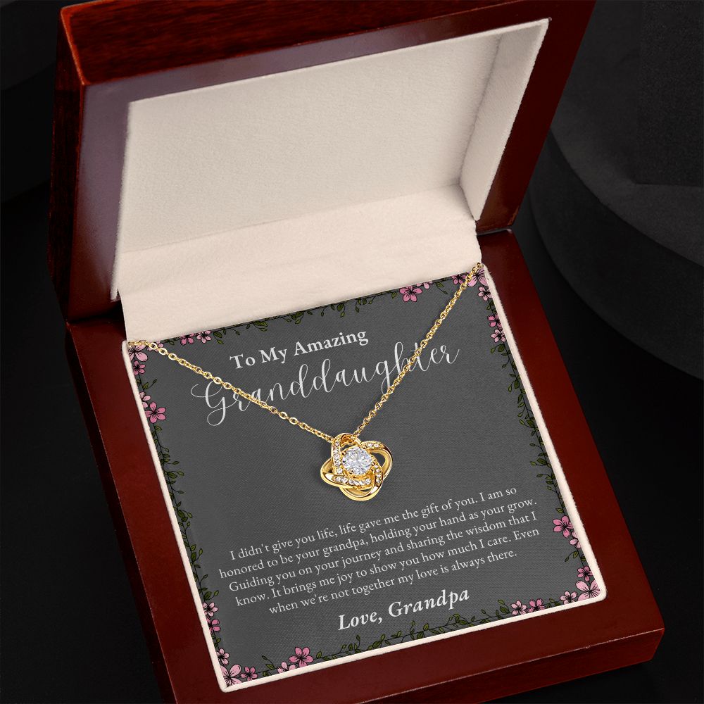 To Granddaughter from Grandpa | Love Knot Necklace