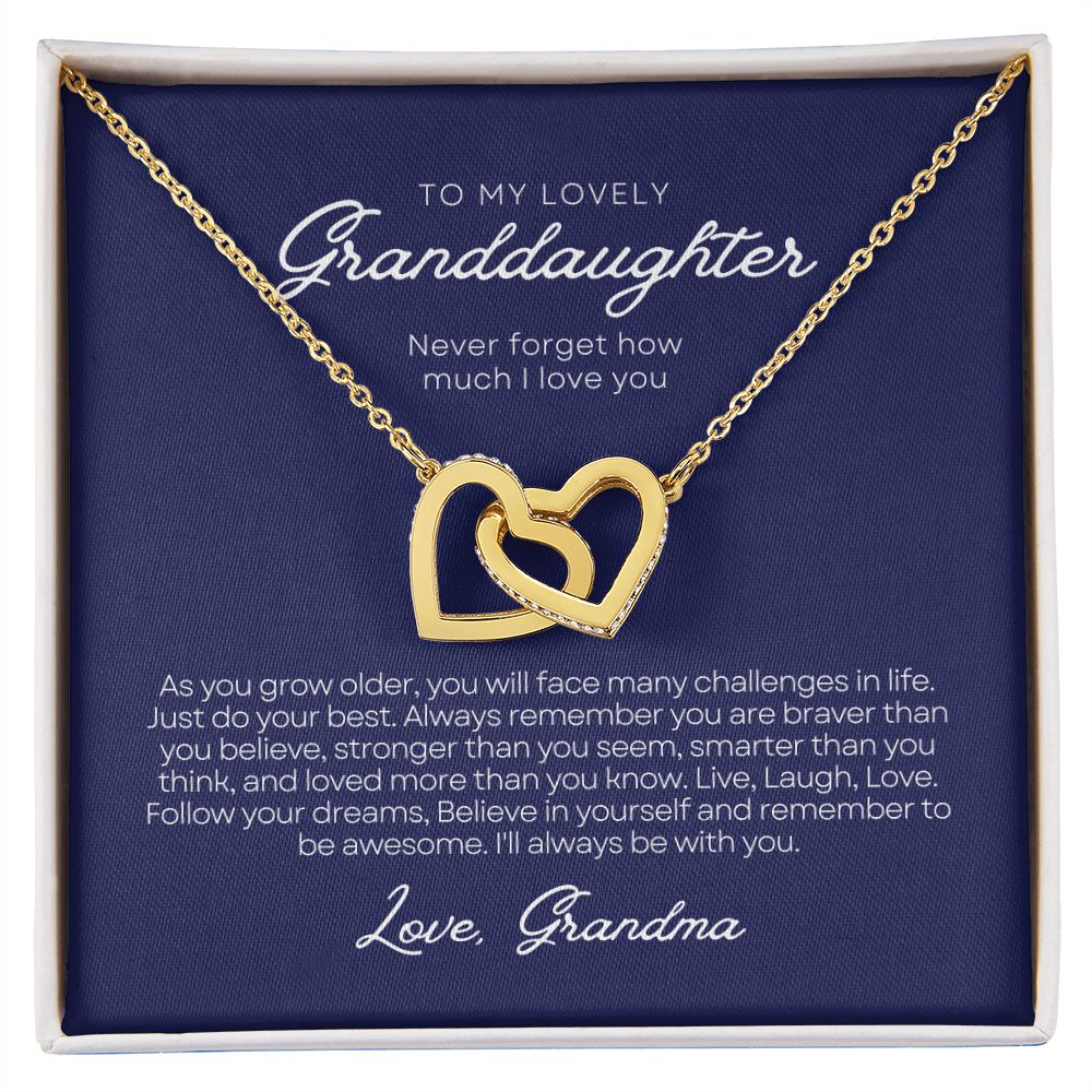 To Granddaughter from Grandmother | Interlocking Hearts Necklace