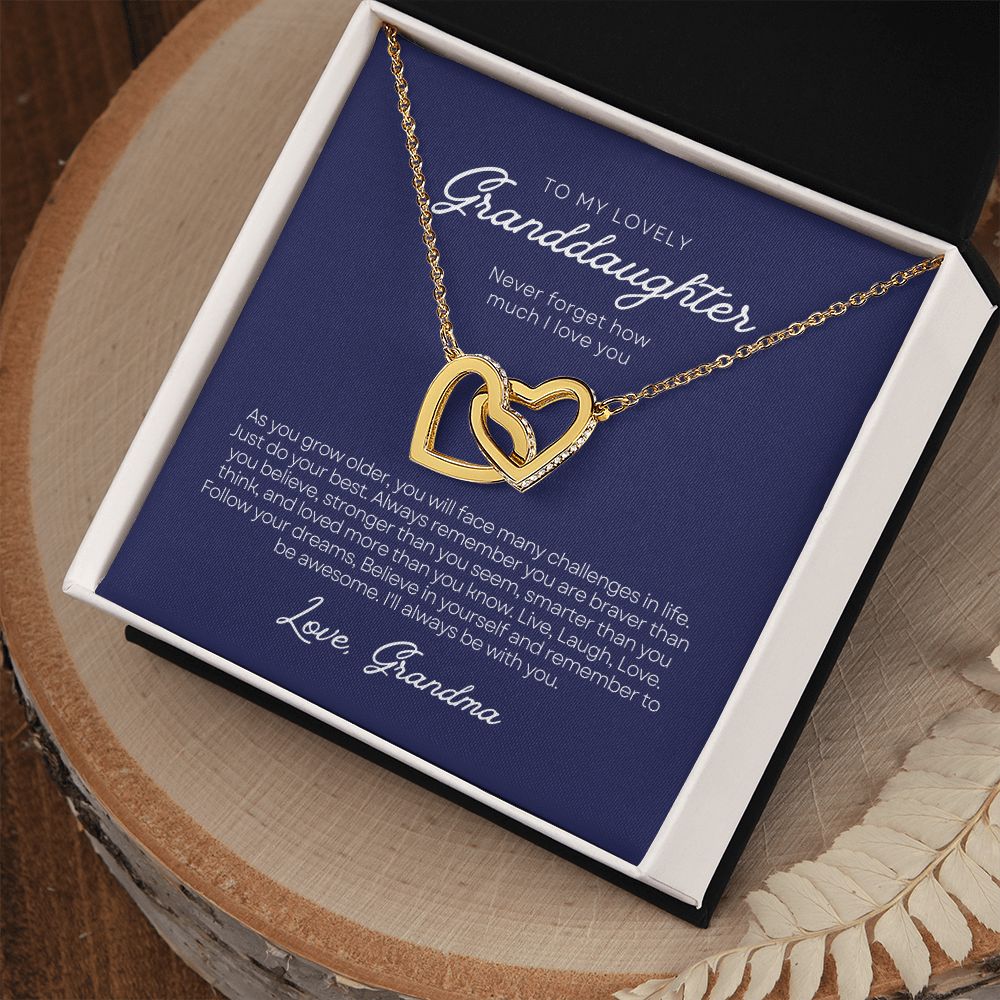To Granddaughter from Grandmother | Interlocking Hearts Necklace