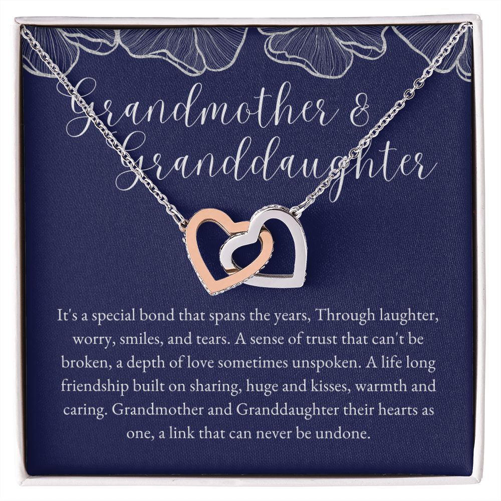 To Granddaughter from Grandmother | Interlocking Hearts Necklace