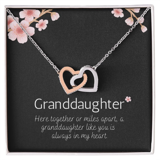 To Granddaughter from Grandmother | Interlocking Hearts Necklace