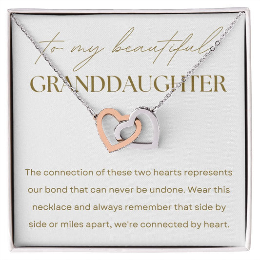 To Granddaughter from Grandmother | Interlocking Hearts Necklace