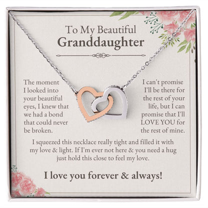 To Granddaughter from Grandmother | Interlocking Hearts Necklace