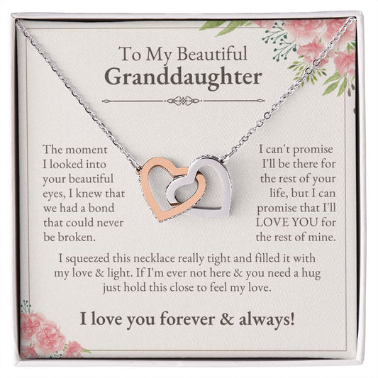To Granddaughter from Grandmother | Interlocking Hearts Necklace