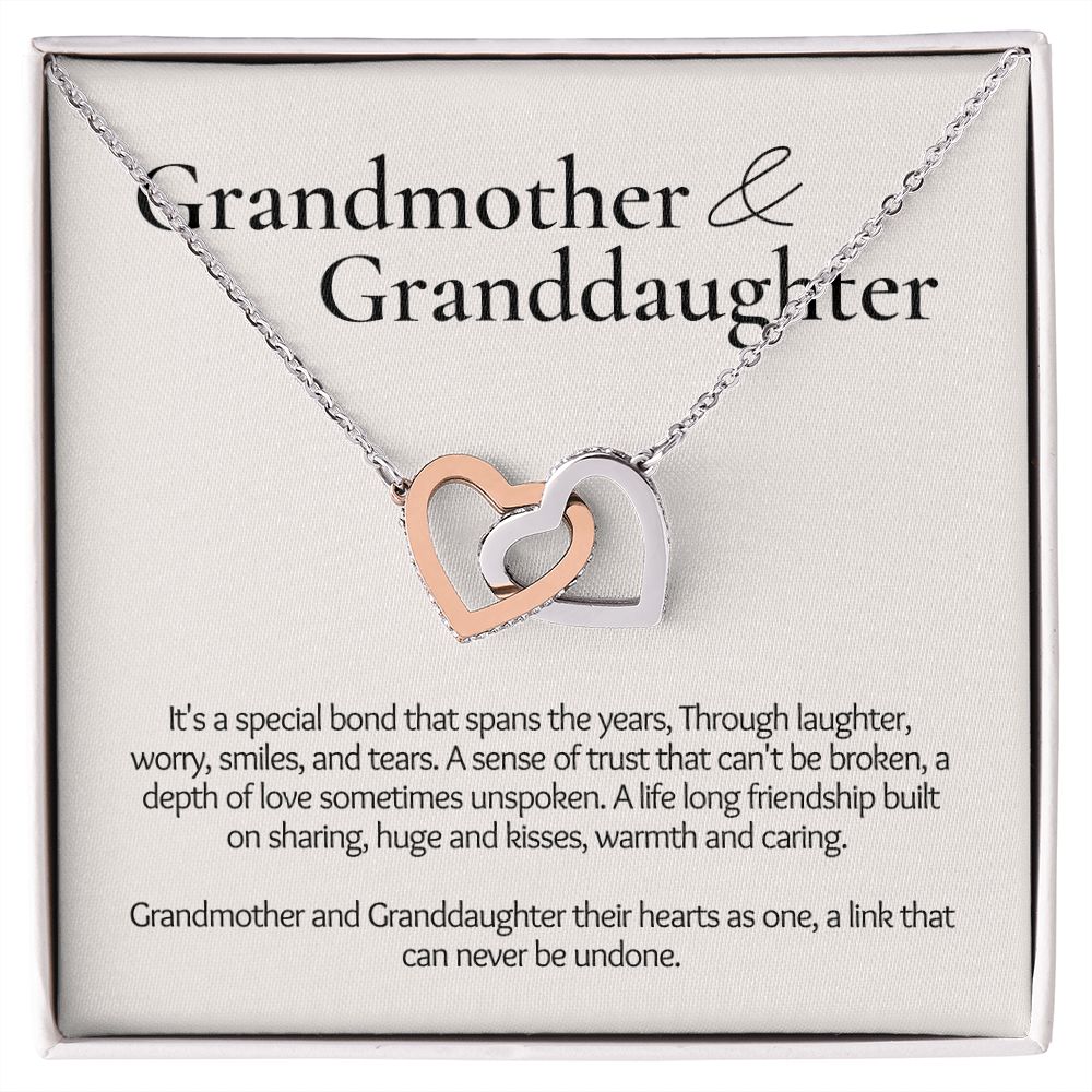 To Granddaughter from Grandmother | Interlocking Hearts Necklace