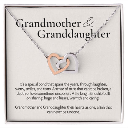 To Granddaughter from Grandmother | Interlocking Hearts Necklace