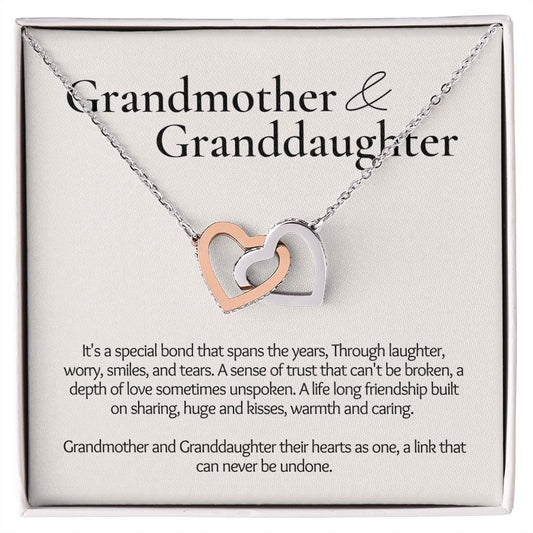 To Granddaughter from Grandmother | Interlocking Hearts Necklace