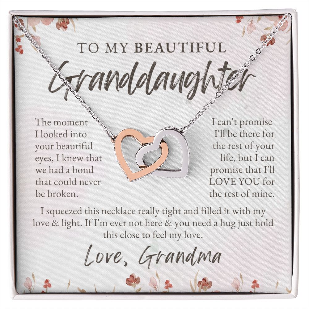 To Granddaughter from Grandmother | Interlocking Hearts Necklace
