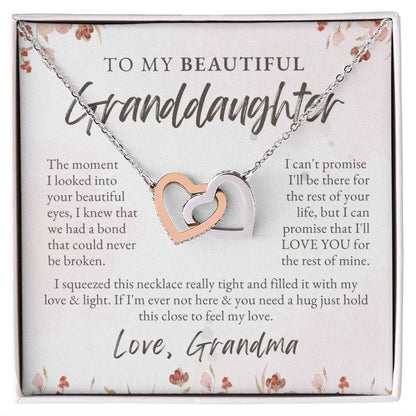 To Granddaughter from Grandmother | Interlocking Hearts Necklace
