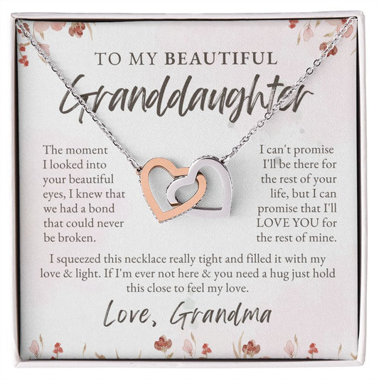 To Granddaughter from Grandmother | Interlocking Hearts Necklace