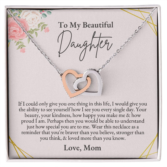 To Daughter from Mom | Interlocking Hearts Necklace