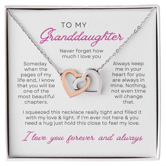 To Granddaughter from Grandmother | Interlocking Hearts Necklace