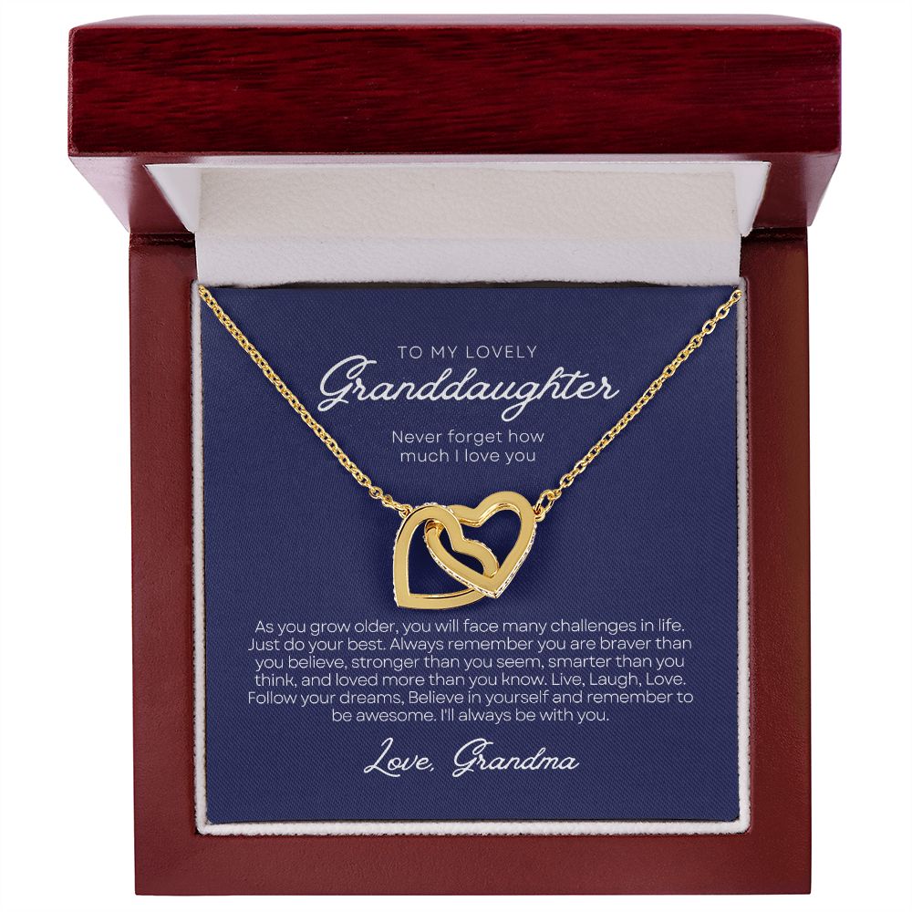 To Granddaughter from Grandmother | Interlocking Hearts Necklace