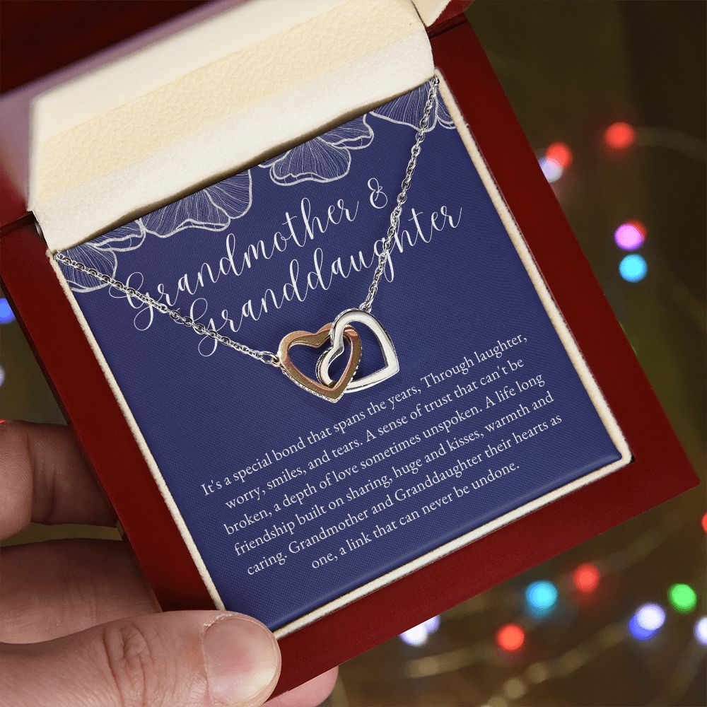 To Granddaughter from Grandmother | Interlocking Hearts Necklace