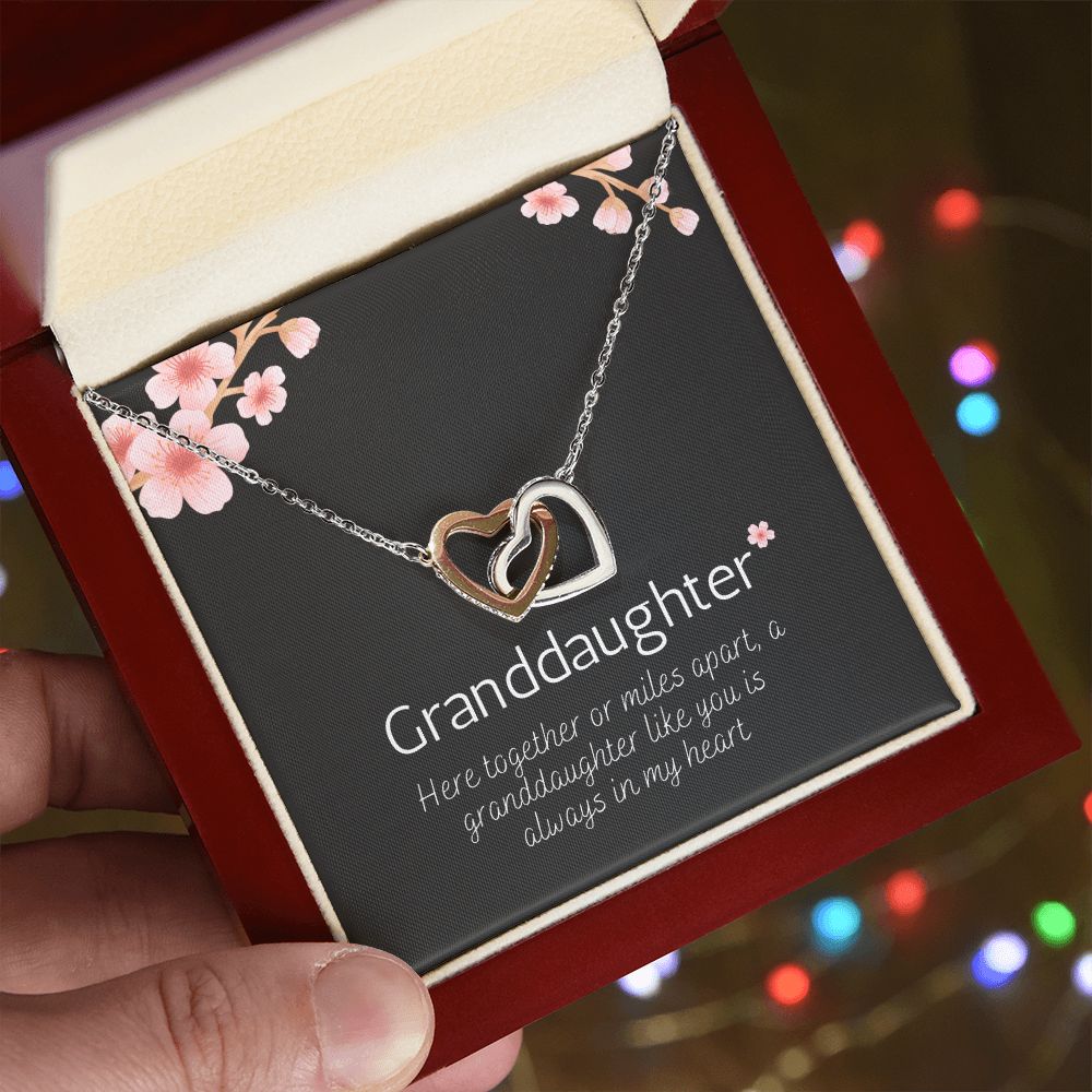 To Granddaughter from Grandmother | Interlocking Hearts Necklace