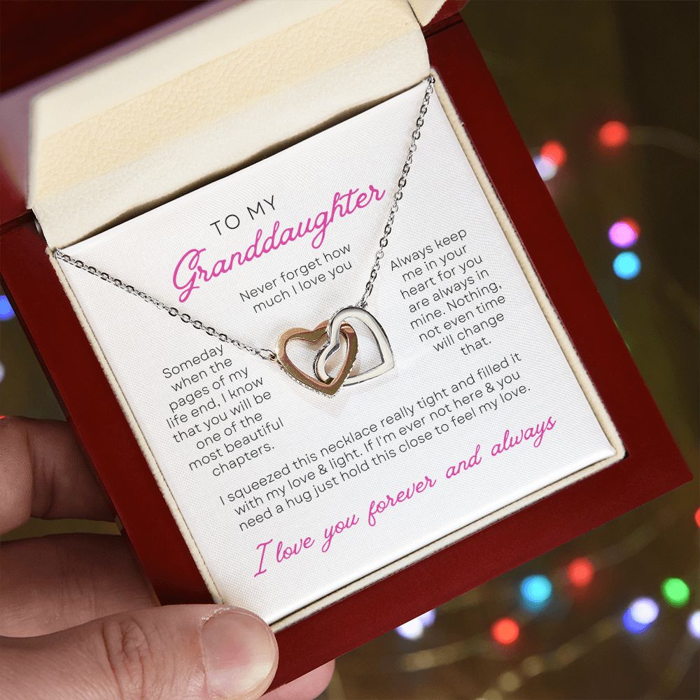 To Granddaughter from Grandmother | Interlocking Hearts Necklace
