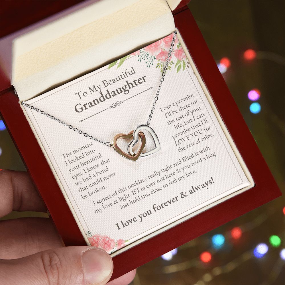 To Granddaughter from Grandmother | Interlocking Hearts Necklace
