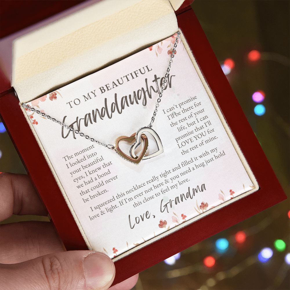 To Granddaughter from Grandmother | Interlocking Hearts Necklace