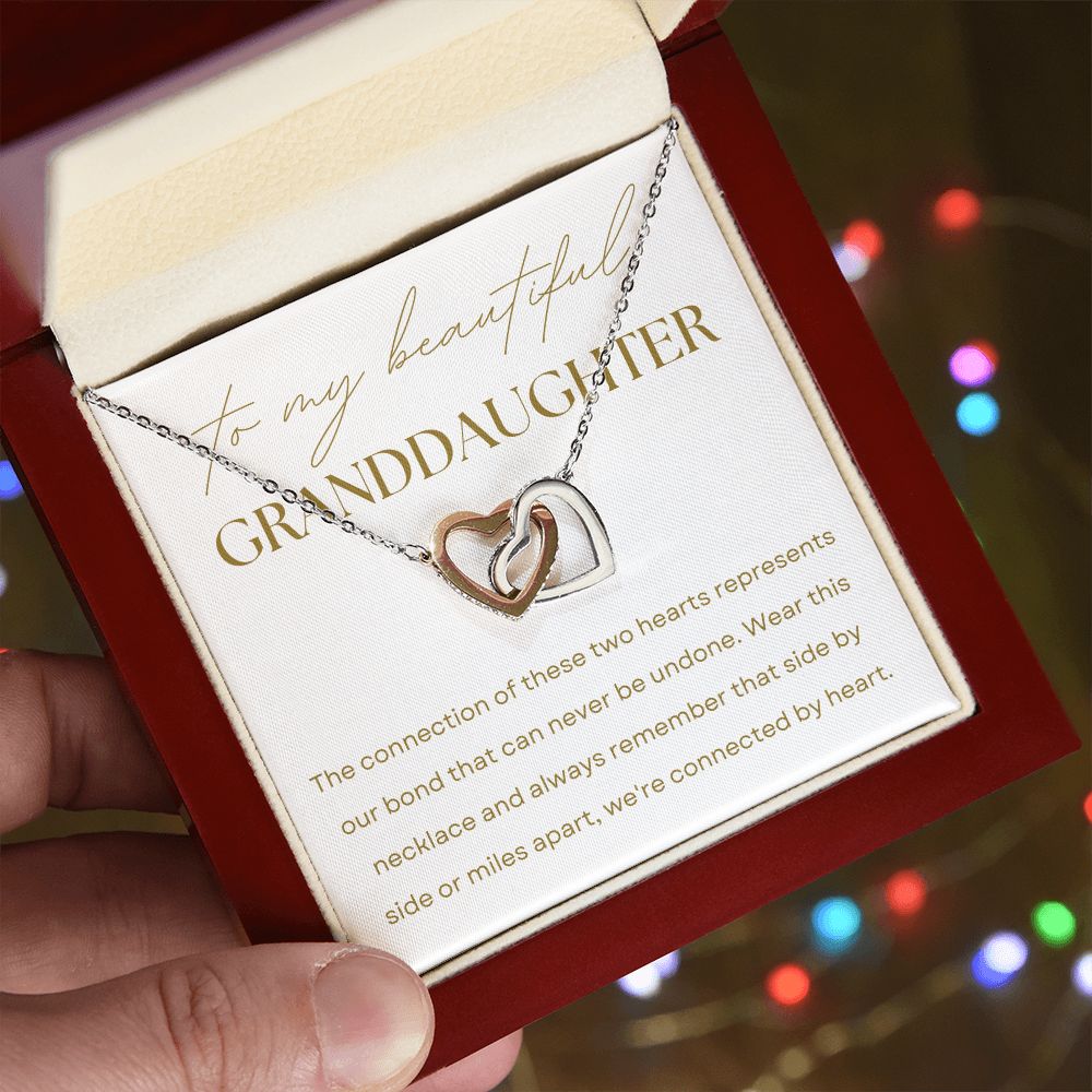 To Granddaughter from Grandmother | Interlocking Hearts Necklace