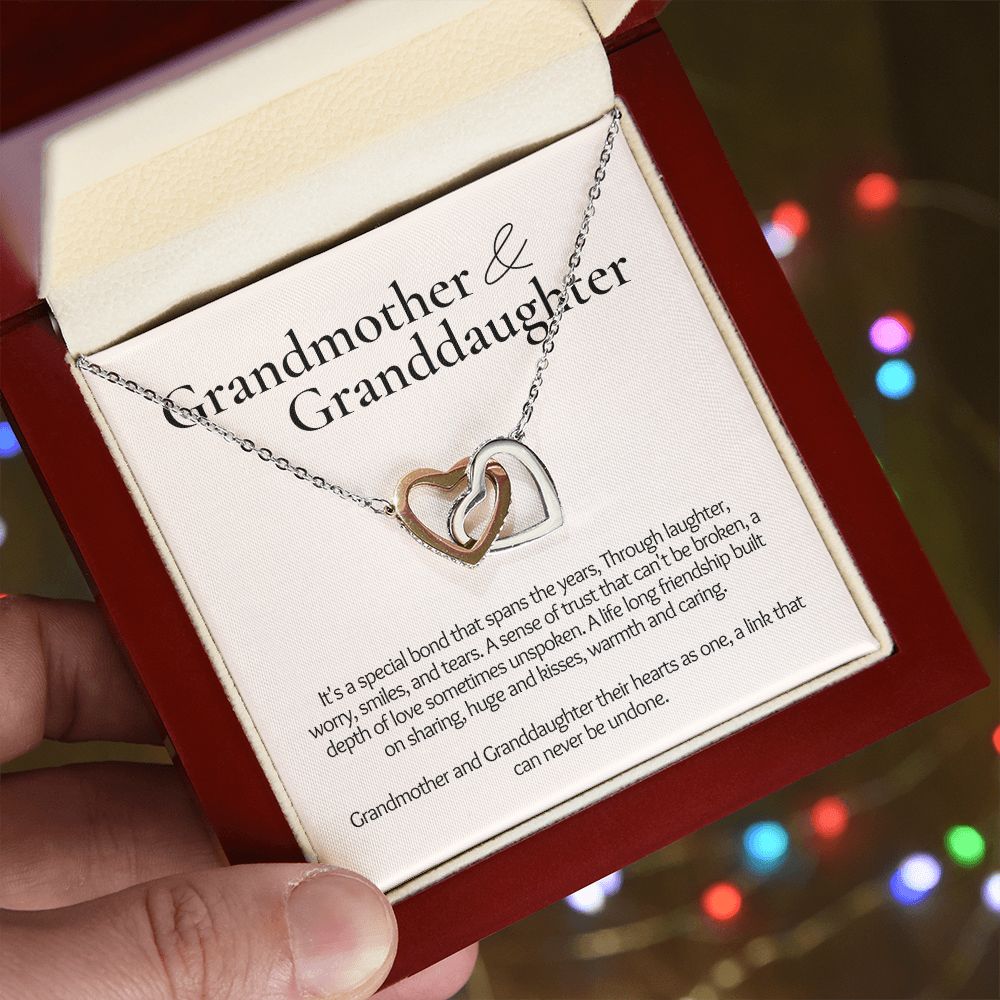 To Granddaughter from Grandmother | Interlocking Hearts Necklace