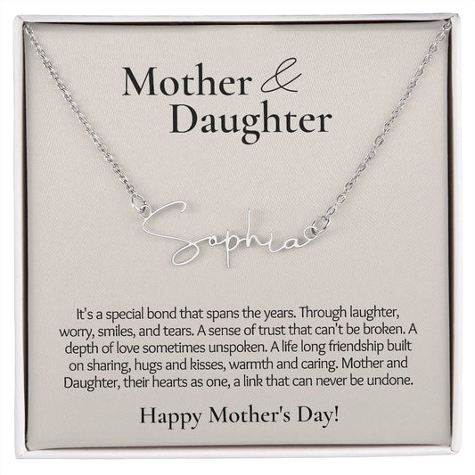 To Mom from Daughter, Mother's Day | Signature Name Necklace